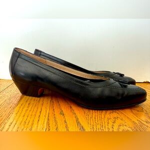 Vintage Ferragamo Loafer Heels SZ 10 Black